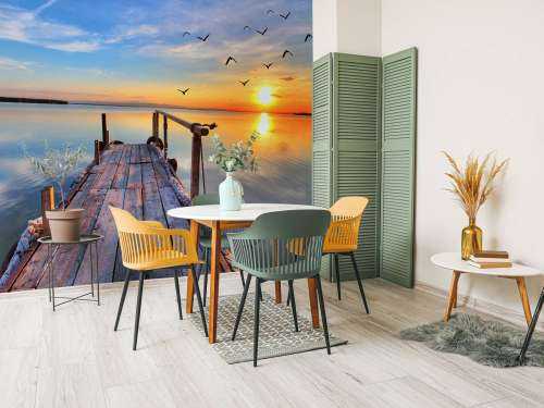 Vogels boven zee
