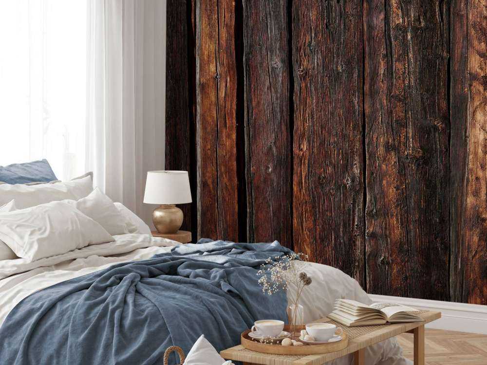 Donker verticaal hout