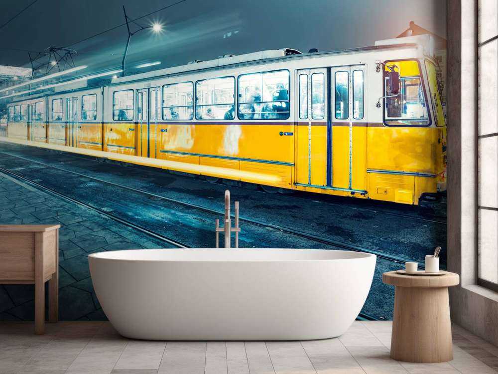 Gele tram in Boedapest