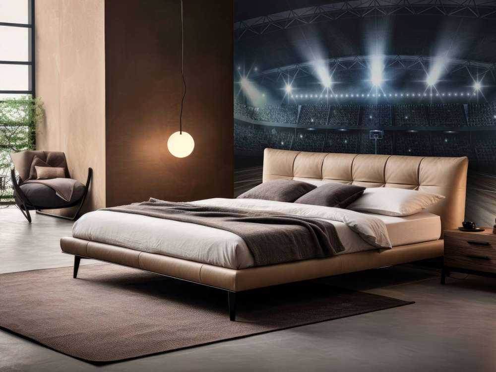 Basketbal arena met een houten vloer