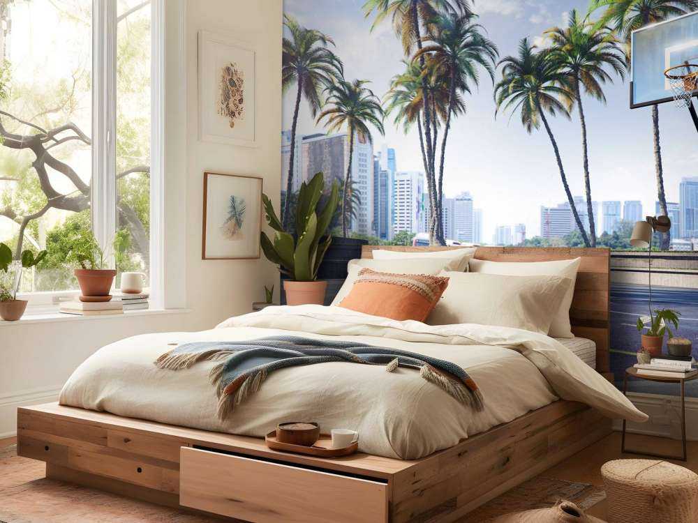 Basketbalveld in een moderne stad