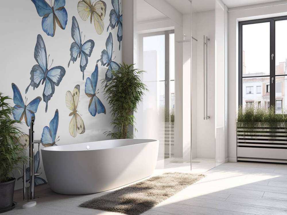 Aquarel van vlinders met een witte achtergrond