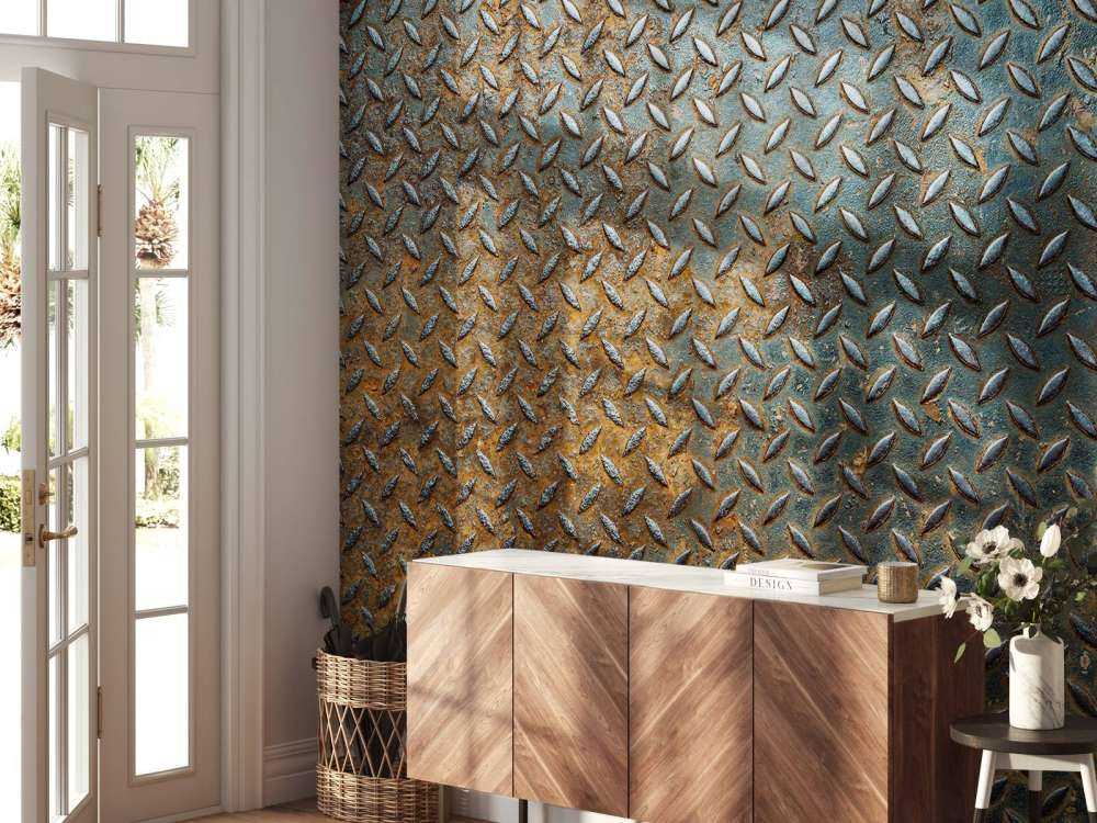 Roestige industriële wand