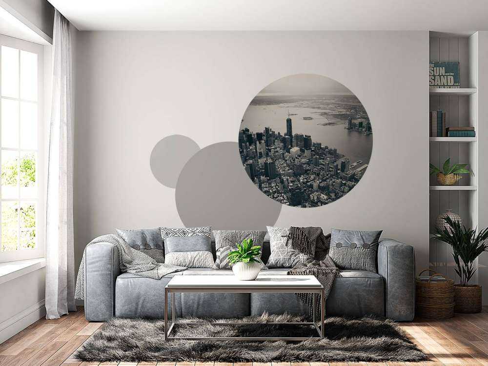 New York luchtfoto in zwart-wit