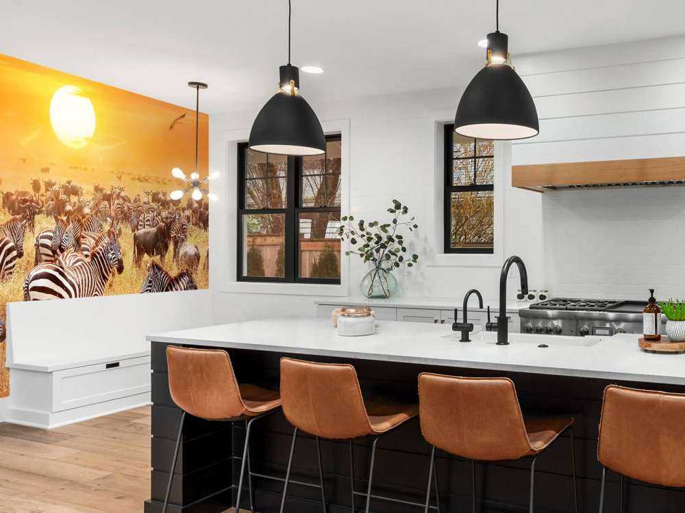 Savanne zon met zebra's