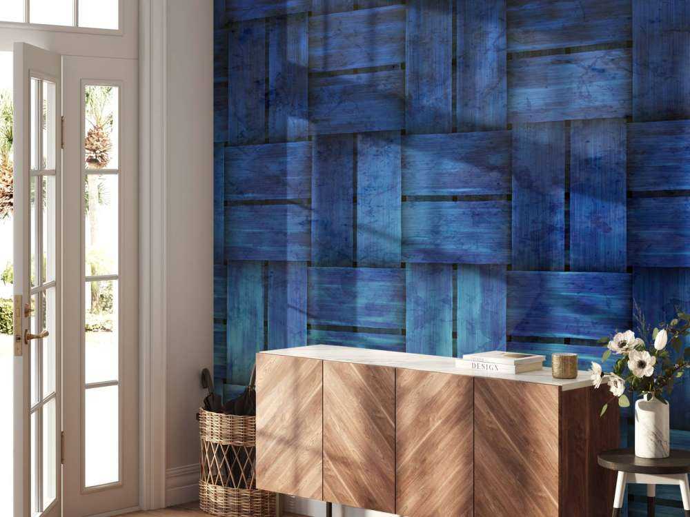 Blauwe gevlochten textuur