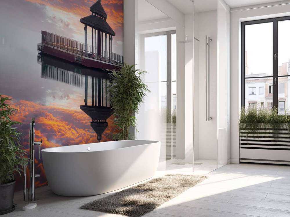 Sun Moon Lake in Taiwan bij zonsondergang