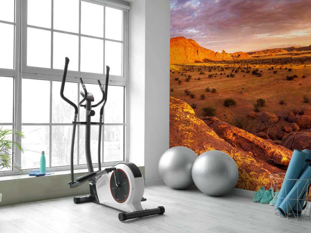 Zonsondergang in de woestijn van Namibië