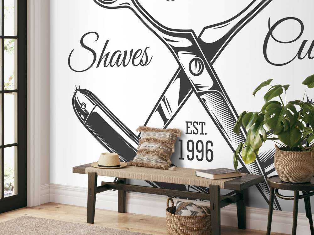 Vintage kapperszaak embleem