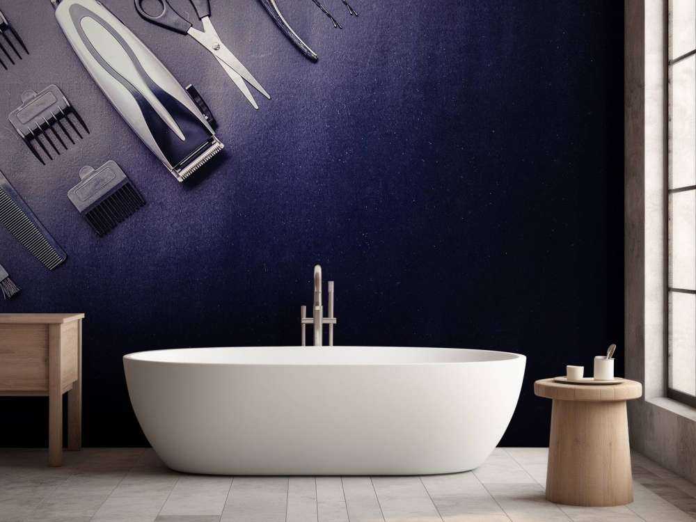 Kapper hulpmiddelen met een donkere achtergrond