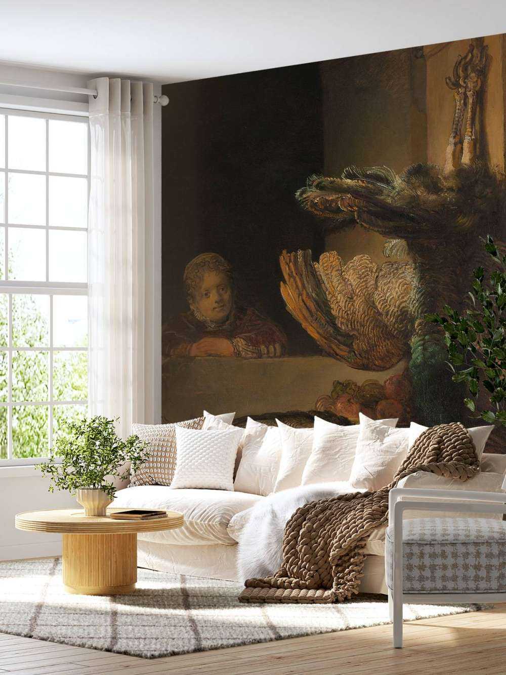 Stilleven met pauwen