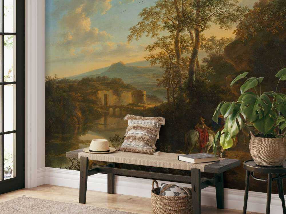 Italiaans landschap met de Ponte Lucano over de Aniene rivier