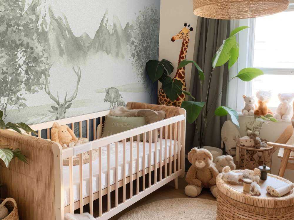 Bos met dieren in groen