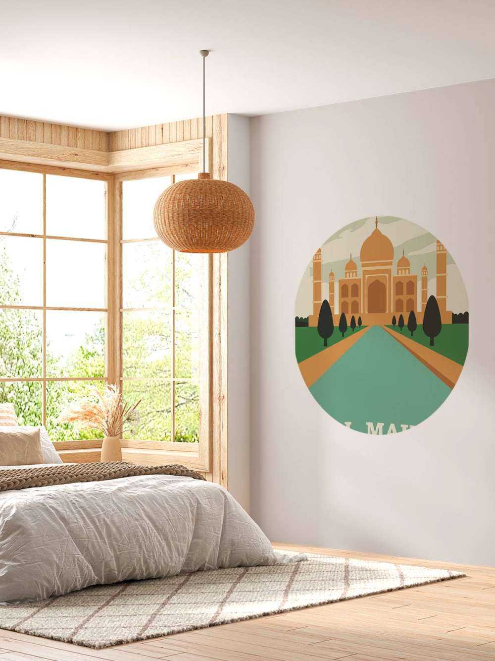 Geïllustreerde poster van Taj Mahal