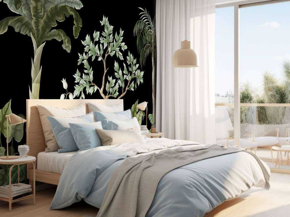 Bomen met een donkere achtergrond