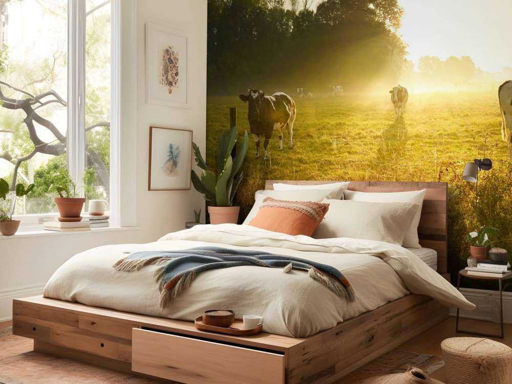 Koe tijdens zonsopkomst