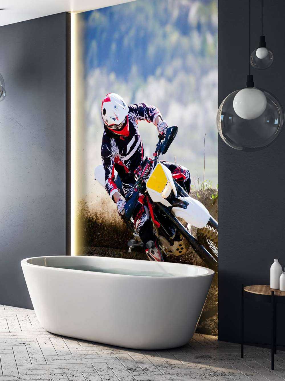 Crossmotor in de bocht