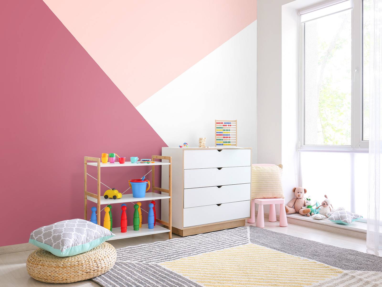 Driehoeken in roze tinten