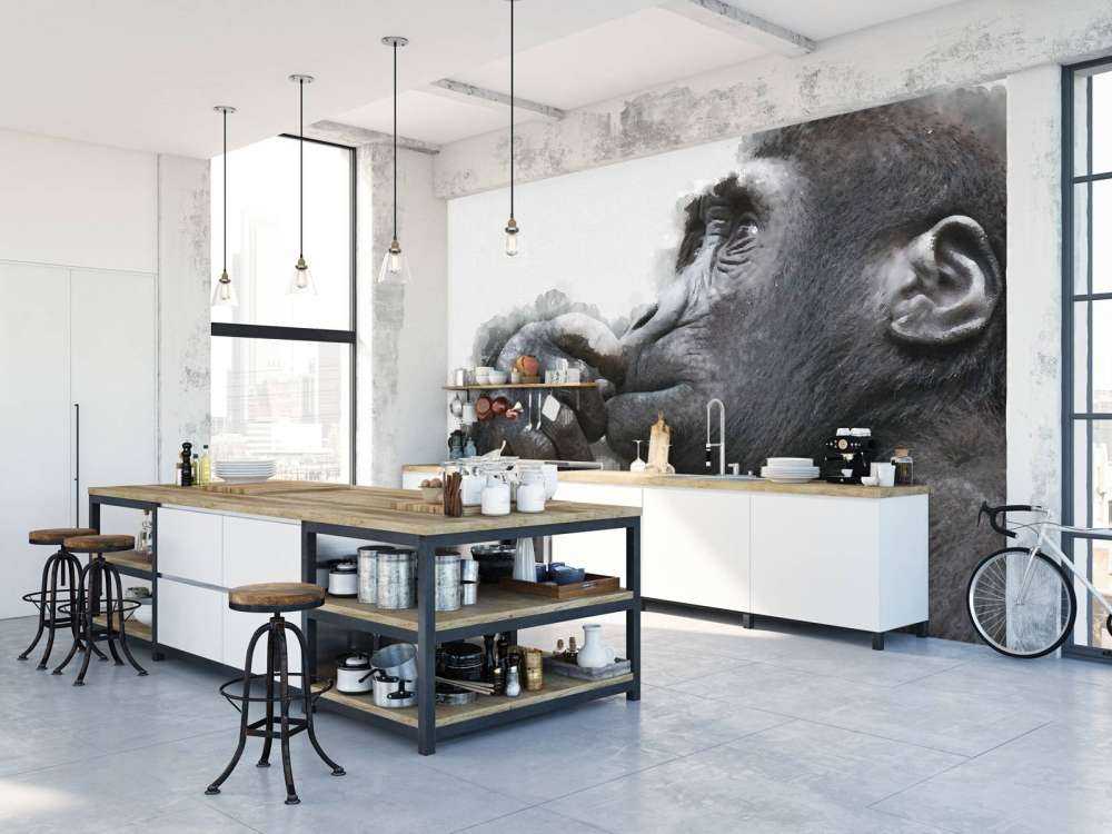 Waterverf chimpansee