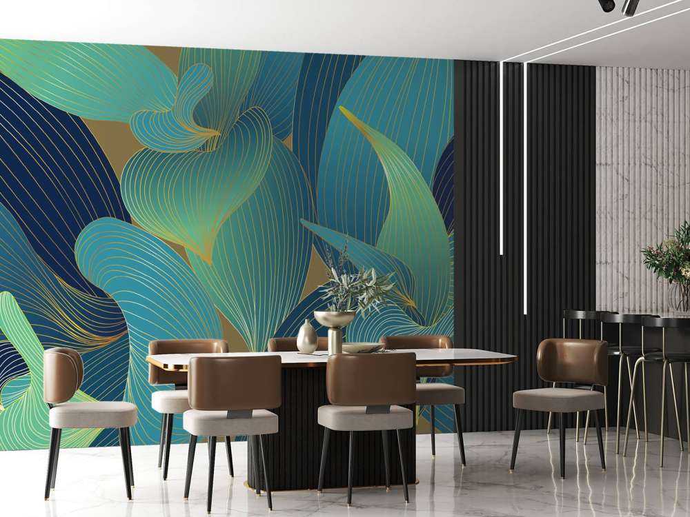 Blauwe en groene bladeren