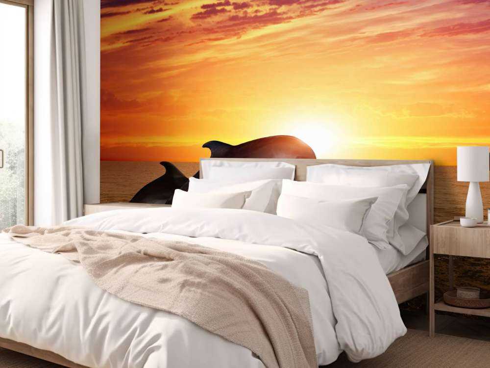 Dolfijnen in avondzon