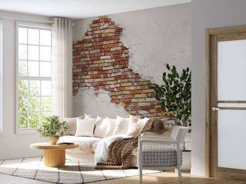 Muur met stucwerk