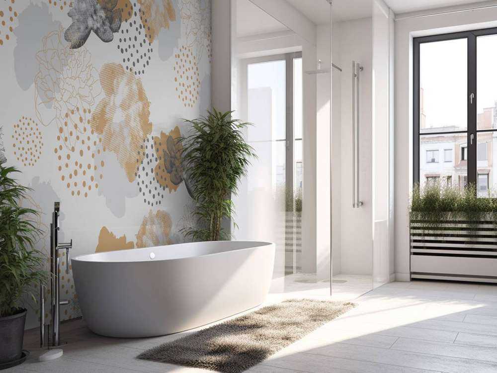 Grijs bloemen patroon