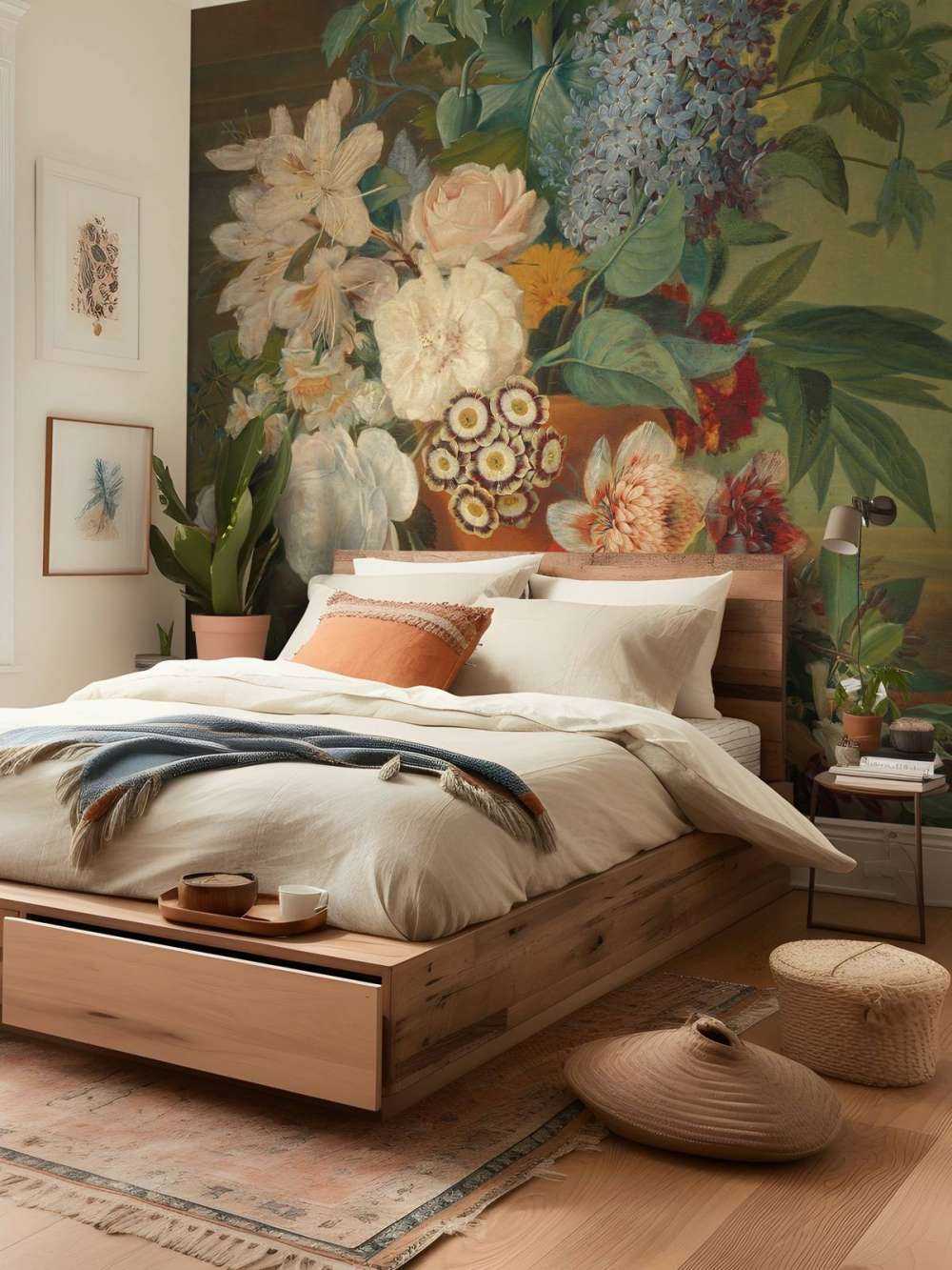 Bloemen in een terracotta vaas