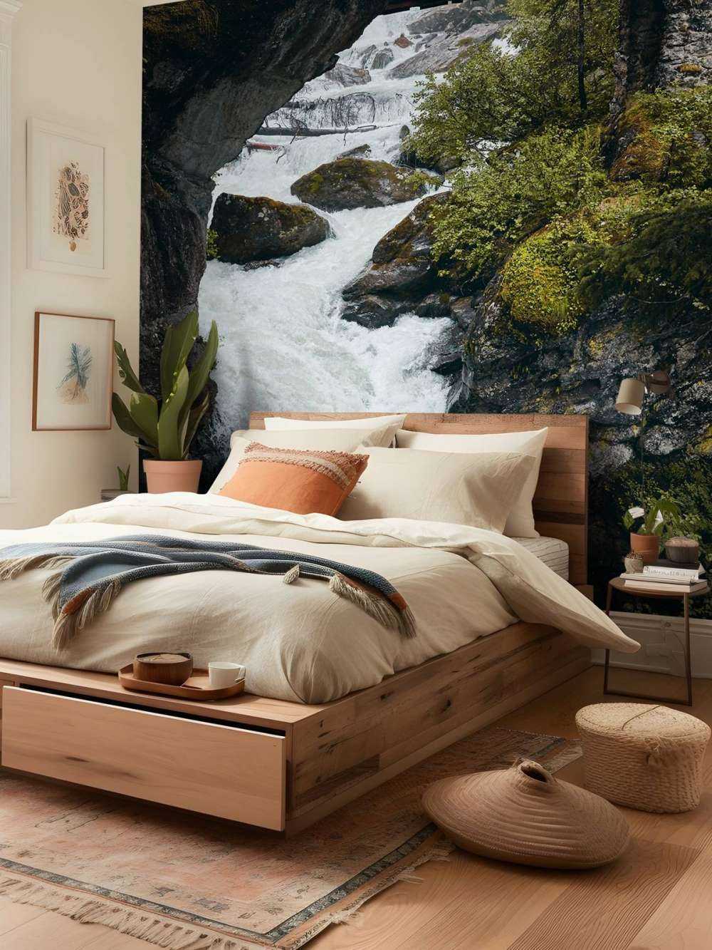 Brug bij een waterval