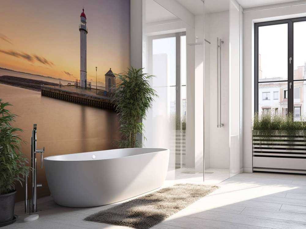 Vuurtoren bij zonsondergang