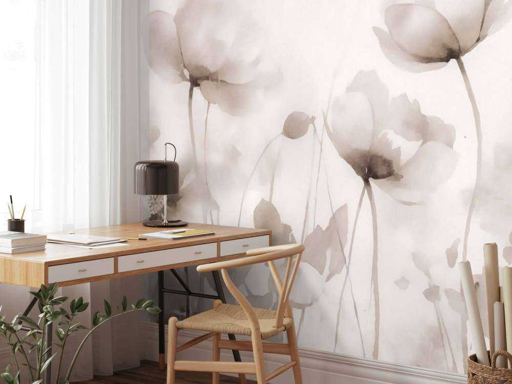 Ethereal meadow flowers light beige