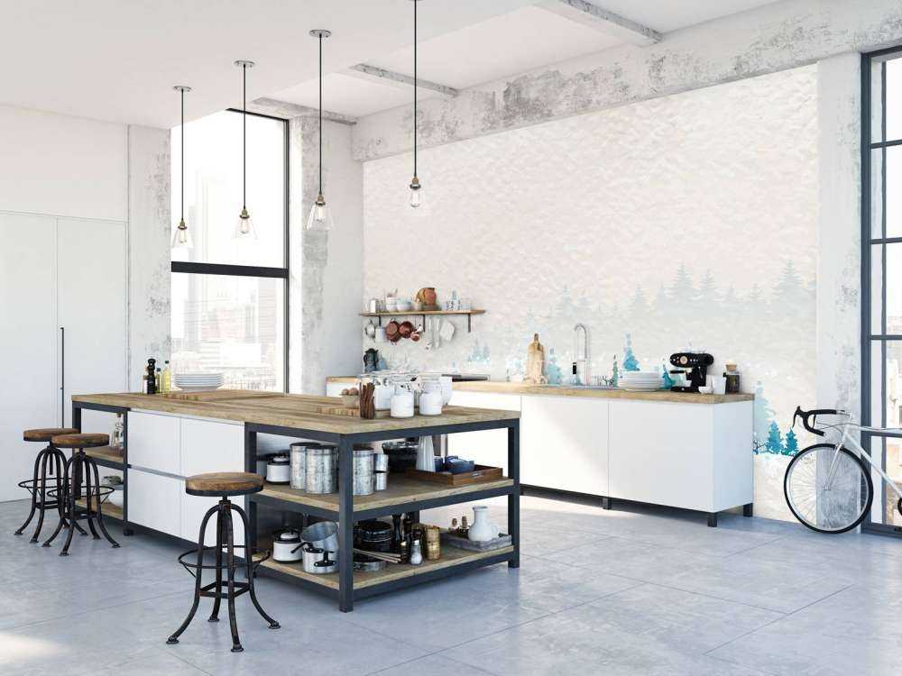 Winterlandschap met dennenbomen en een hert