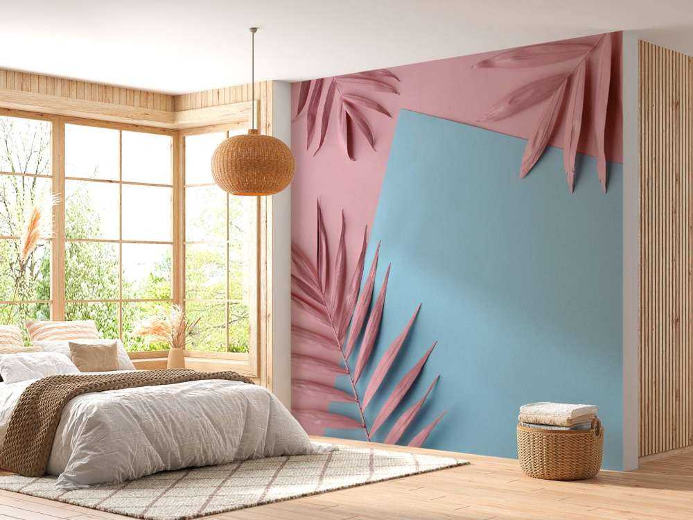 Geverfde palmbladeren