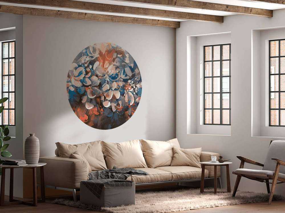 Abstract bloembladeren schilderij