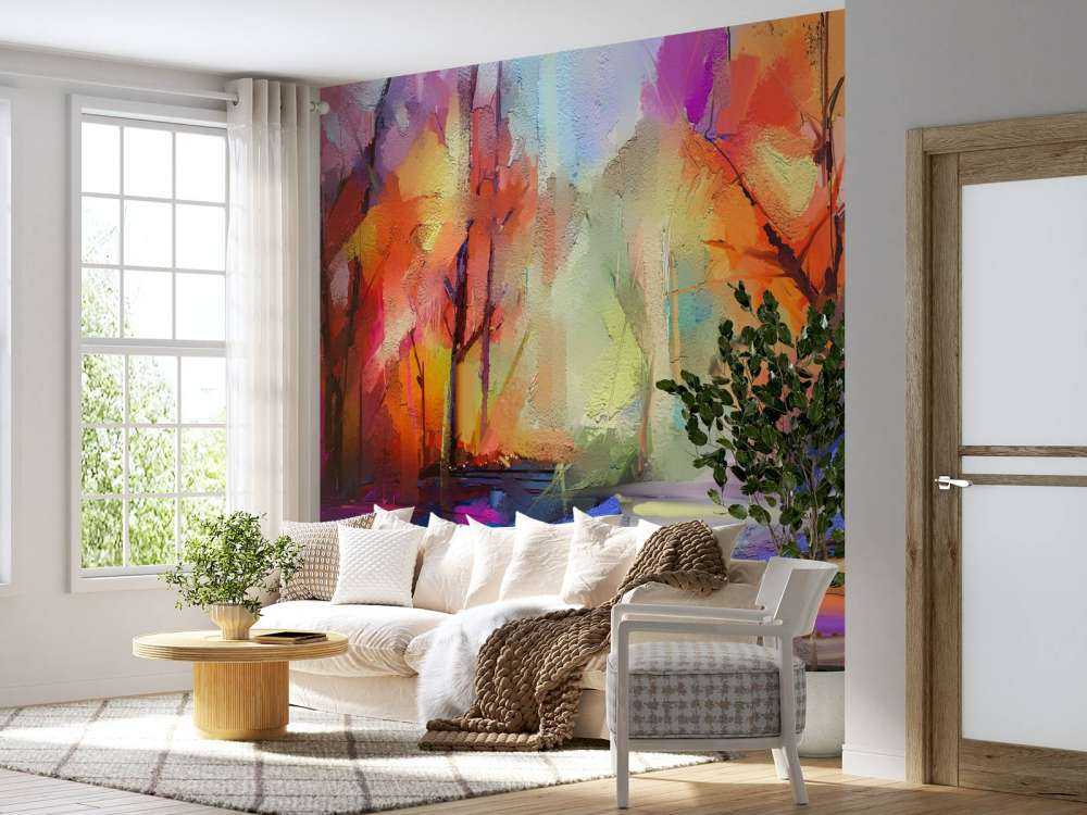 Olieverfschilderij van een bos