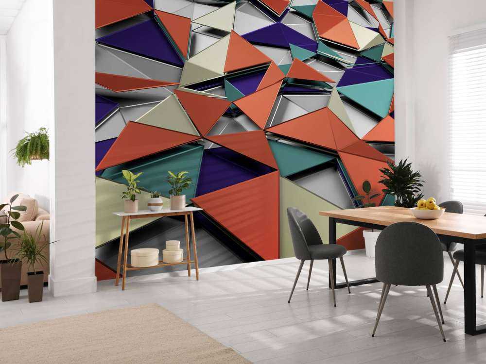 3D weergave van gekleurde driehoeken