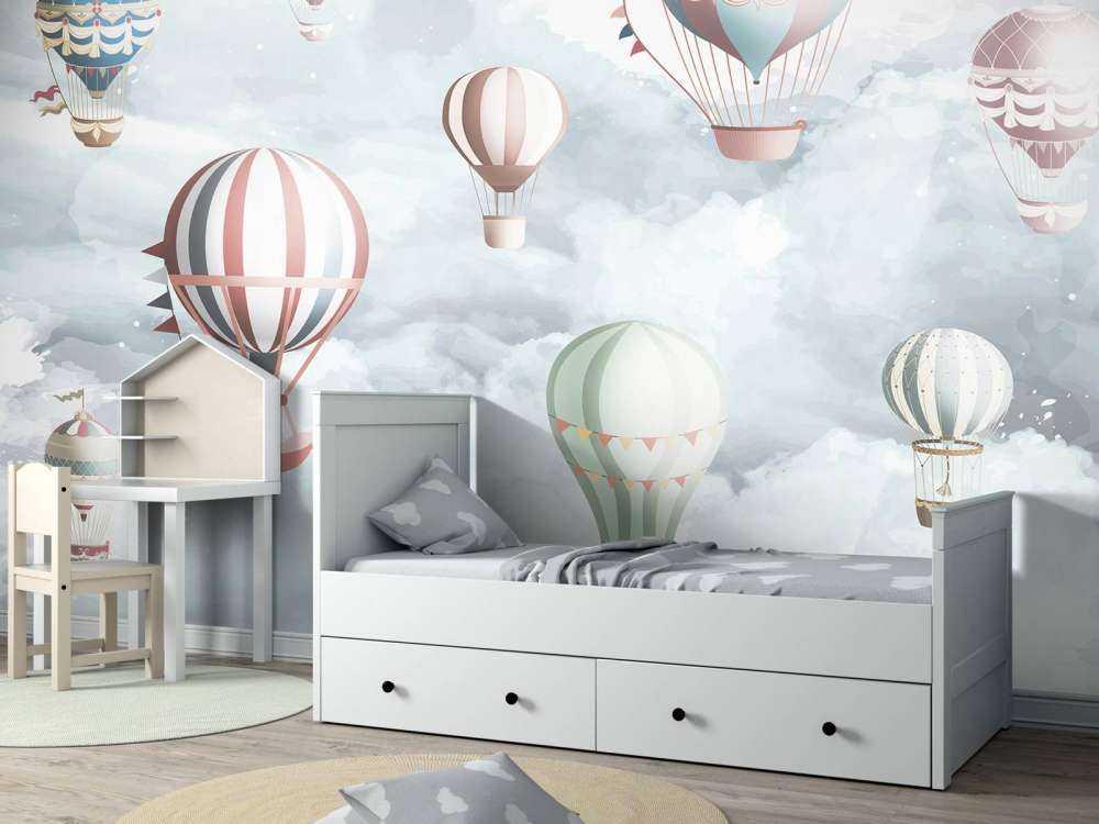 In de blauwe wolken