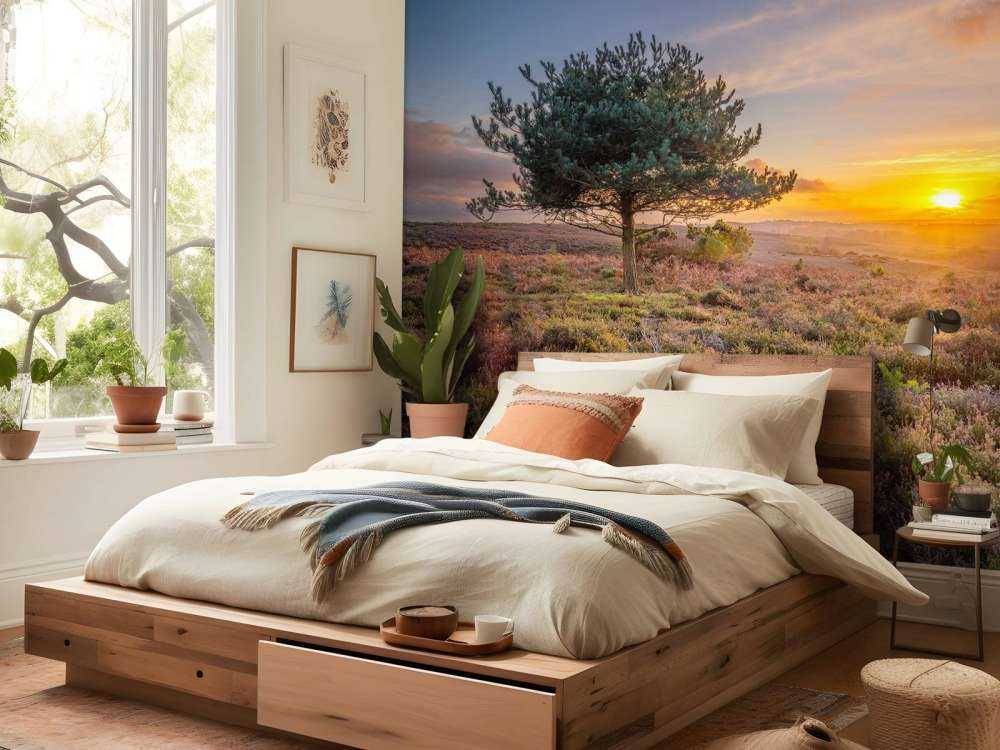 Zonsondergang op de heide