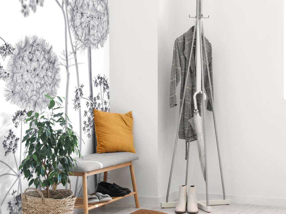 Meadow bloemen in zwart-wit