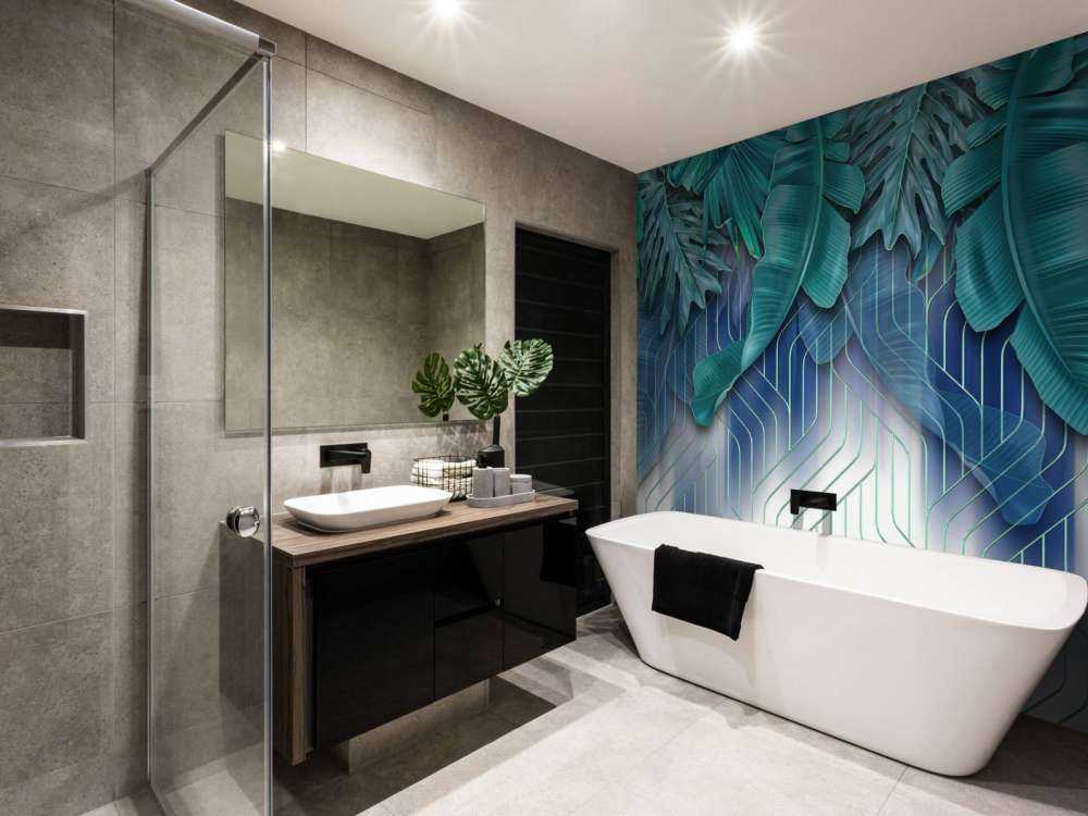 Groene bladeren en grafisch groen lijnenspel