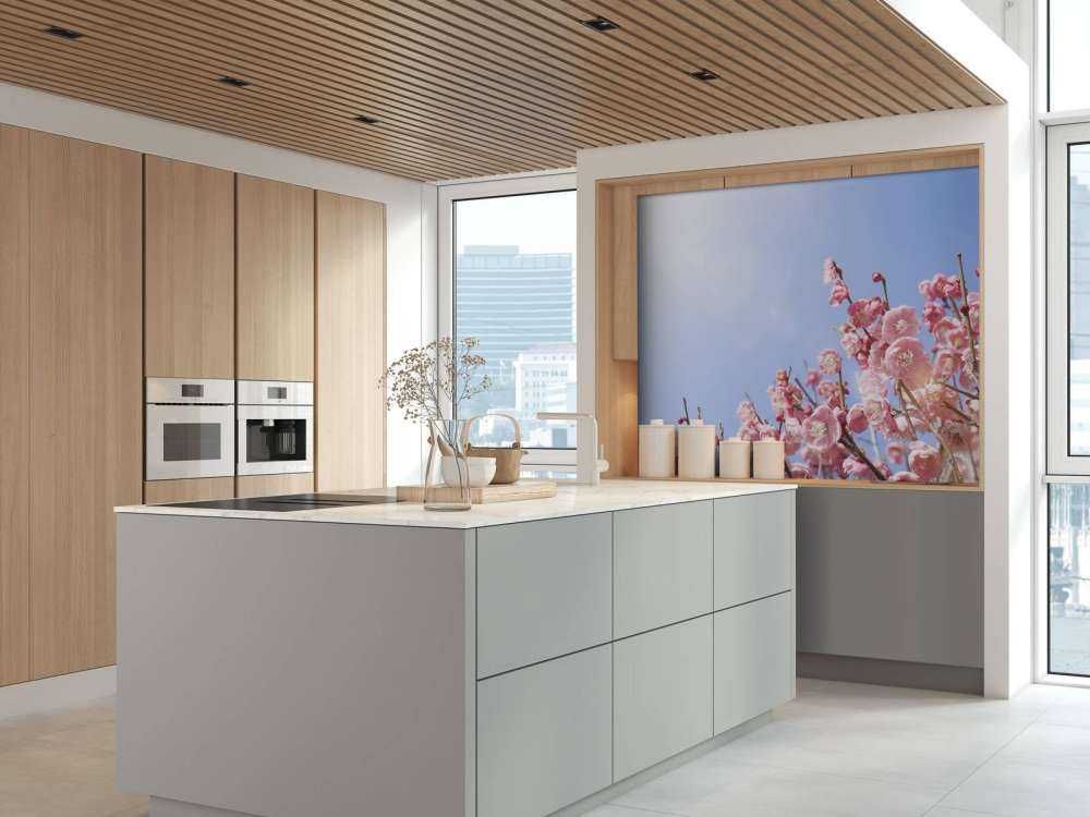 Bloesem bloemen met blauwe lucht