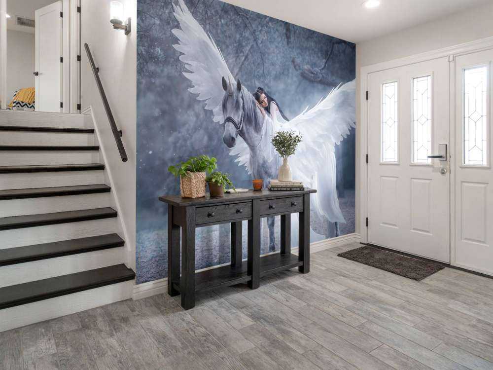 Witte eenhoorn in de winter