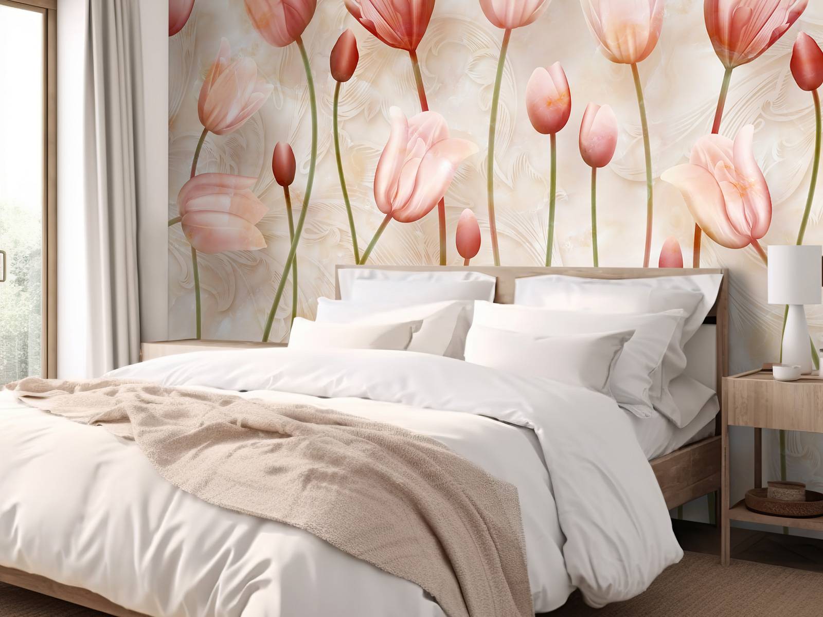 Roze wuivende tulpen