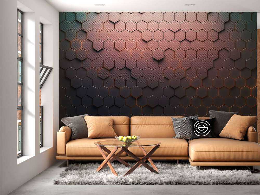 Rood-groene zeshoek patroon