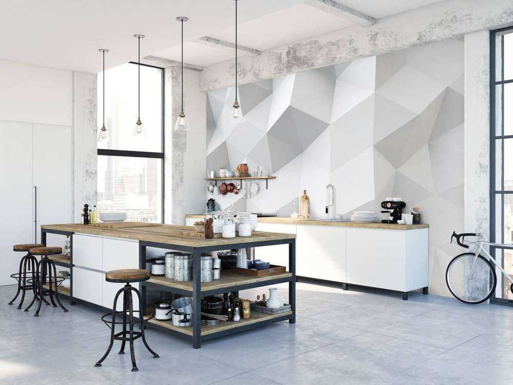 Wit veelhoekig geometrisch oppervlak