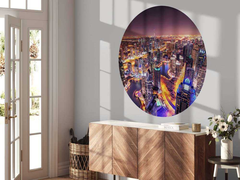 Verlichte gebouwen in Dubai