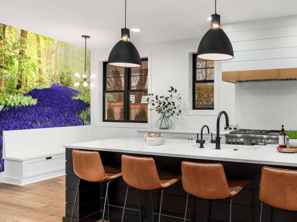 Paarse muscari in de Keukenhof tuinen