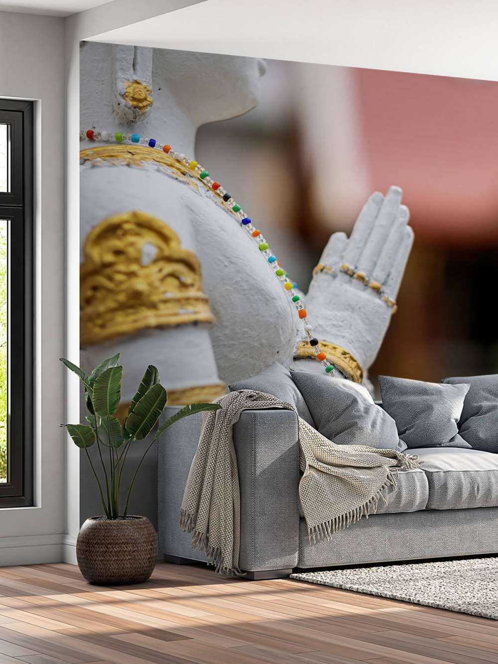 Wit met gouden boeddha  Tempelcomplex Bangkok  (Thailand)