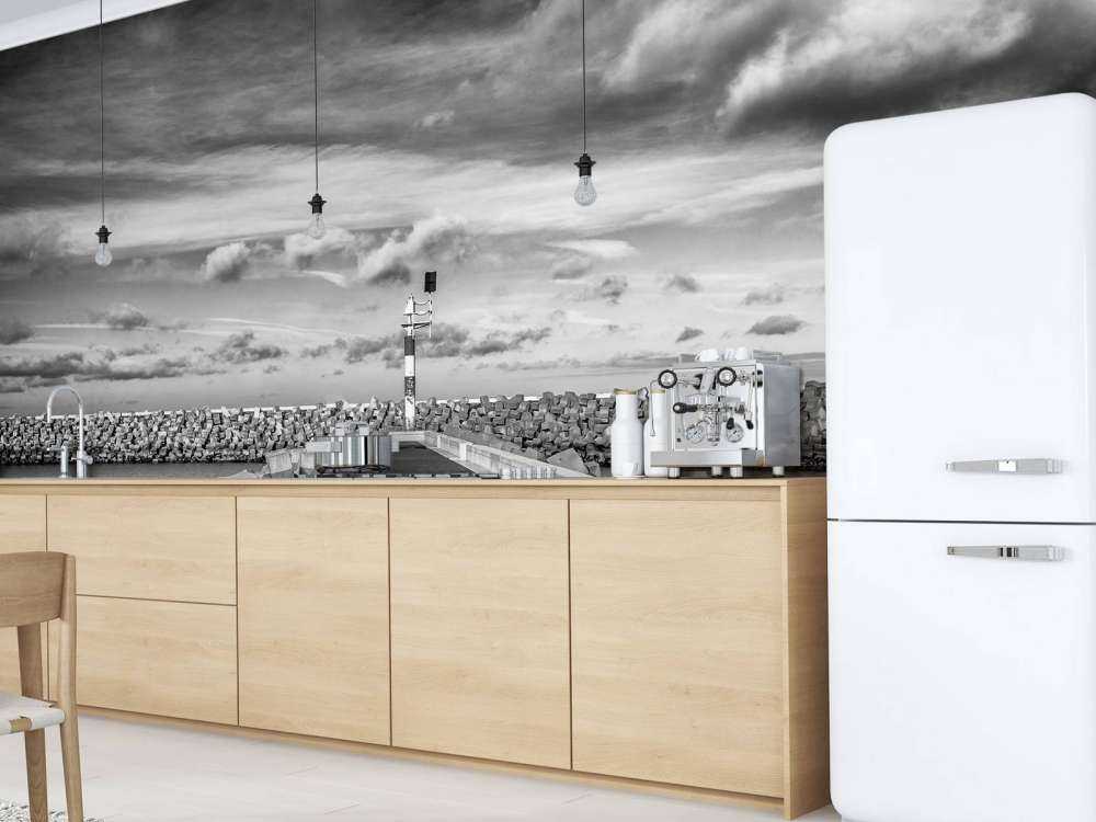 Kademuur van de jachthaven van Cadzand Bad 