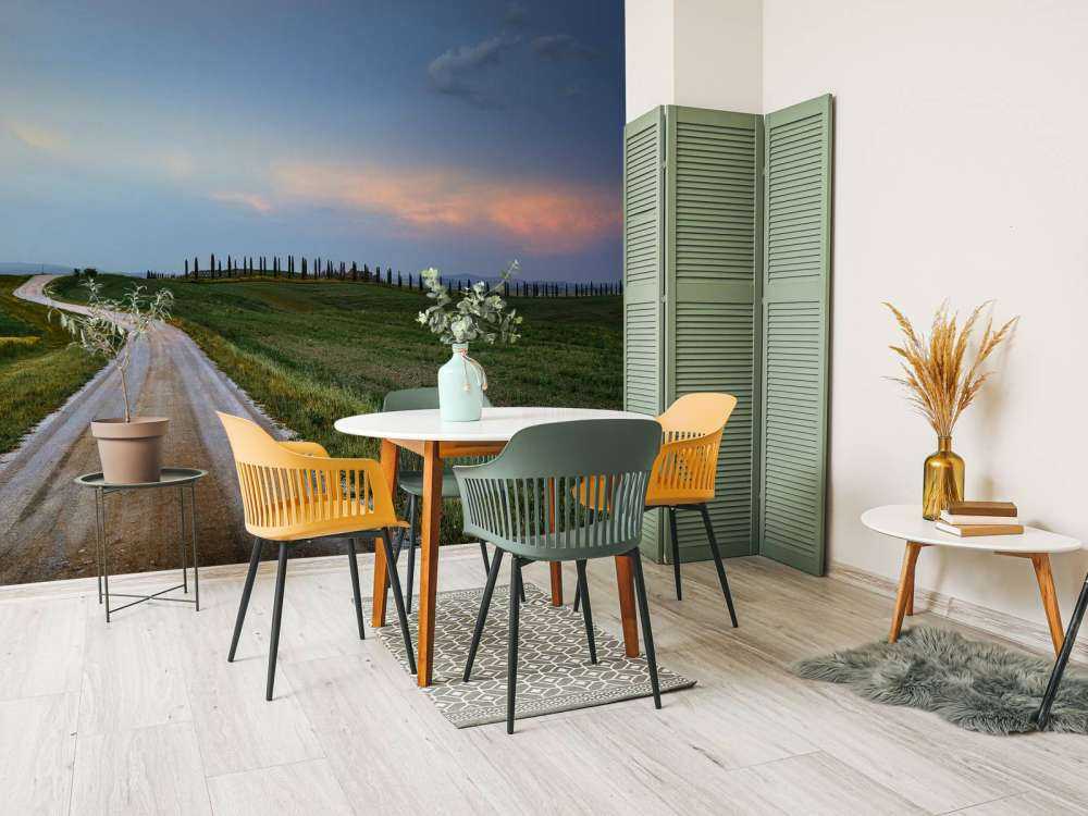 Weggetje door Italiaans landschap